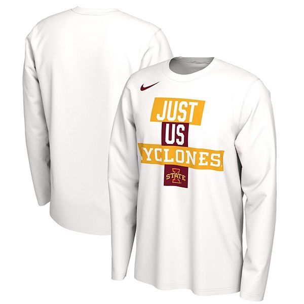 Men's Nike White Kansas State Wildcats 2021 Postseason Basketball JUST US  Bench Legend Long Sleeve T-Shirt