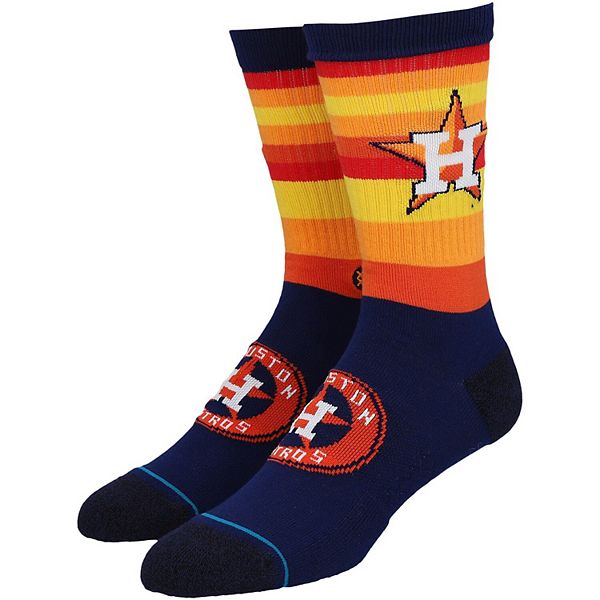 Men's Stance Houston Astros Striped Diamond Pro Crew Height Socks