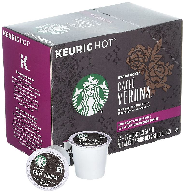 Starbucks Cafe Verona Coffee, Keurig K-Cup Pods, Dark Roast, 24 Count, Mult