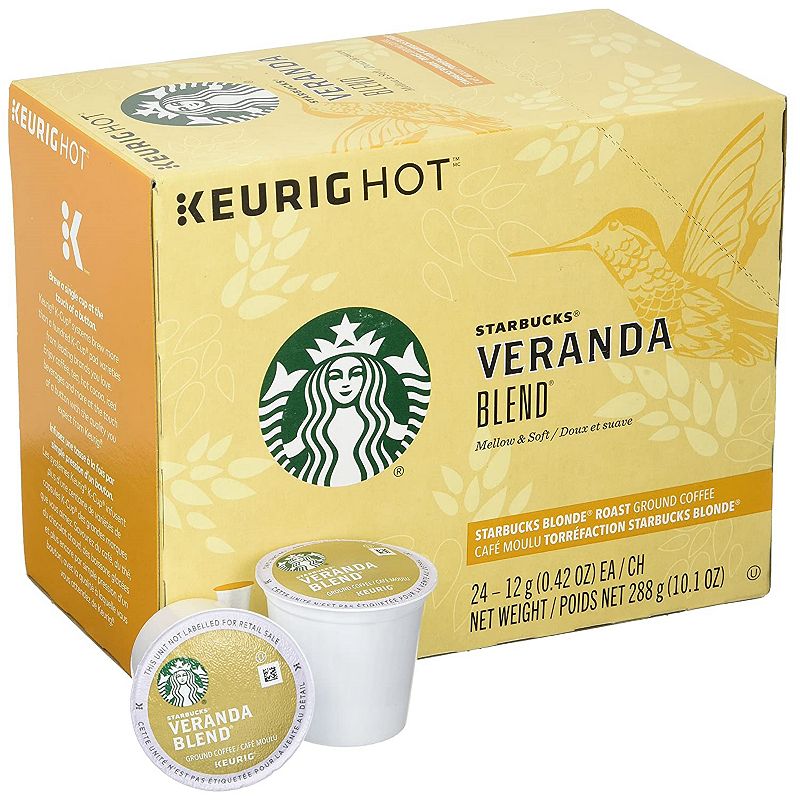 Starbucks Veranda Blend Coffee, Keurig K-Cup Pods, Light Roast, 24 Count, M
