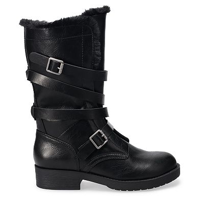 SO® Grass Women's Faux-Fur Strappy Boots