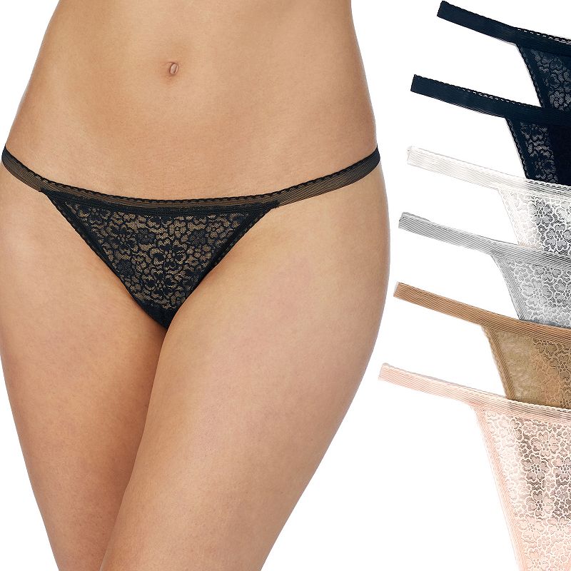 Juniors' SO® 6-pk. Lace G-String Panty Set SO67001P6, Women's, Size: Medium, Basic Mult