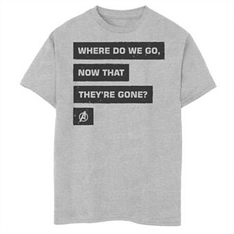 Boys 8-20 Marvel Avengers Endgame Where Do We Go Quote Graphic Tee