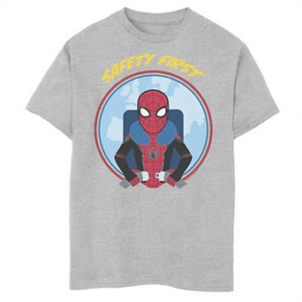 Boys 8-20 Marvel Spider-Man Far From Home Safety First Circle Portrait Graphic Tee