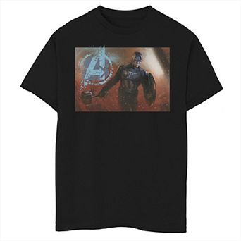 Boys 8-20 Marvel Avengers Endgame Captain America Mjolnir Shield Portrait Graphic Tee