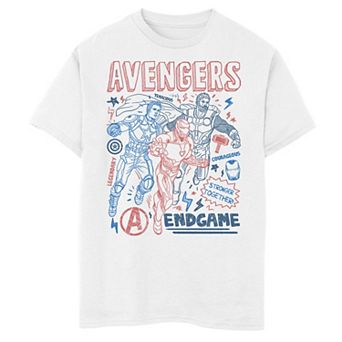 Boys 8-20 Marvel Avengers Endgame Doodle Collage Logo Graphic Tee