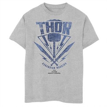 Boys 8-20 Marvel Thor Ragnarok Asgardian Warrior Hammer Shield Graphic Tee