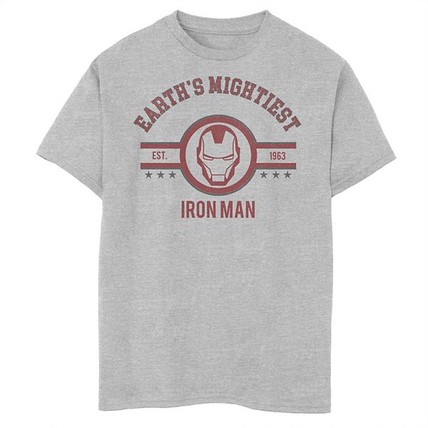 boys 8 20 marvel avengers earth s mightiest iron man logo graphic tee