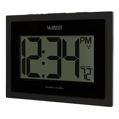 La Crosse Technology 513-54087-INT Atomic Digital Wall Clock with Indoor Temperature