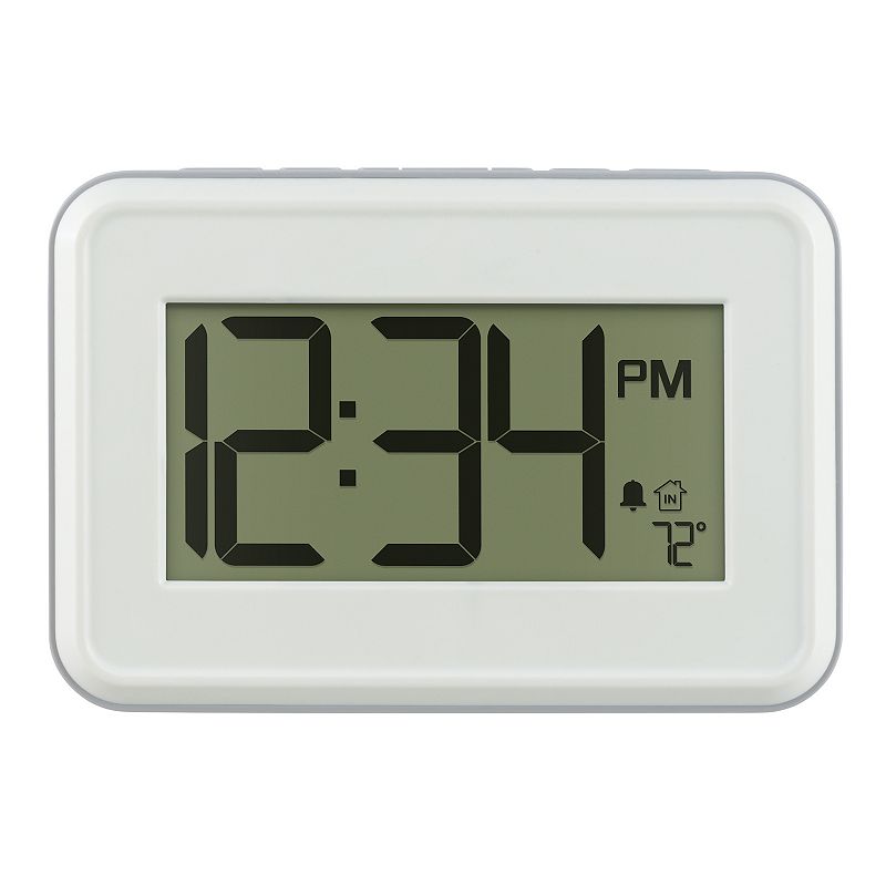 La Crosse Technology 513-113W-INT Digital White Wall Clock with Temperature