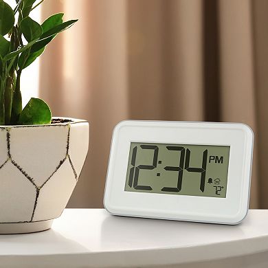 La Crosse Technology 513-113W-INT Digital White Wall Clock with Temperature & Countdown Timer