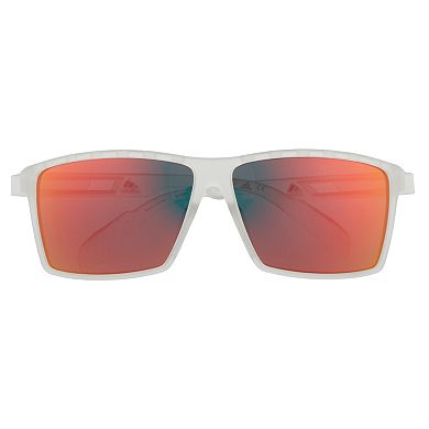 Men's adidas Thin Rectangular Sport Frame Mirrored Sunglasses