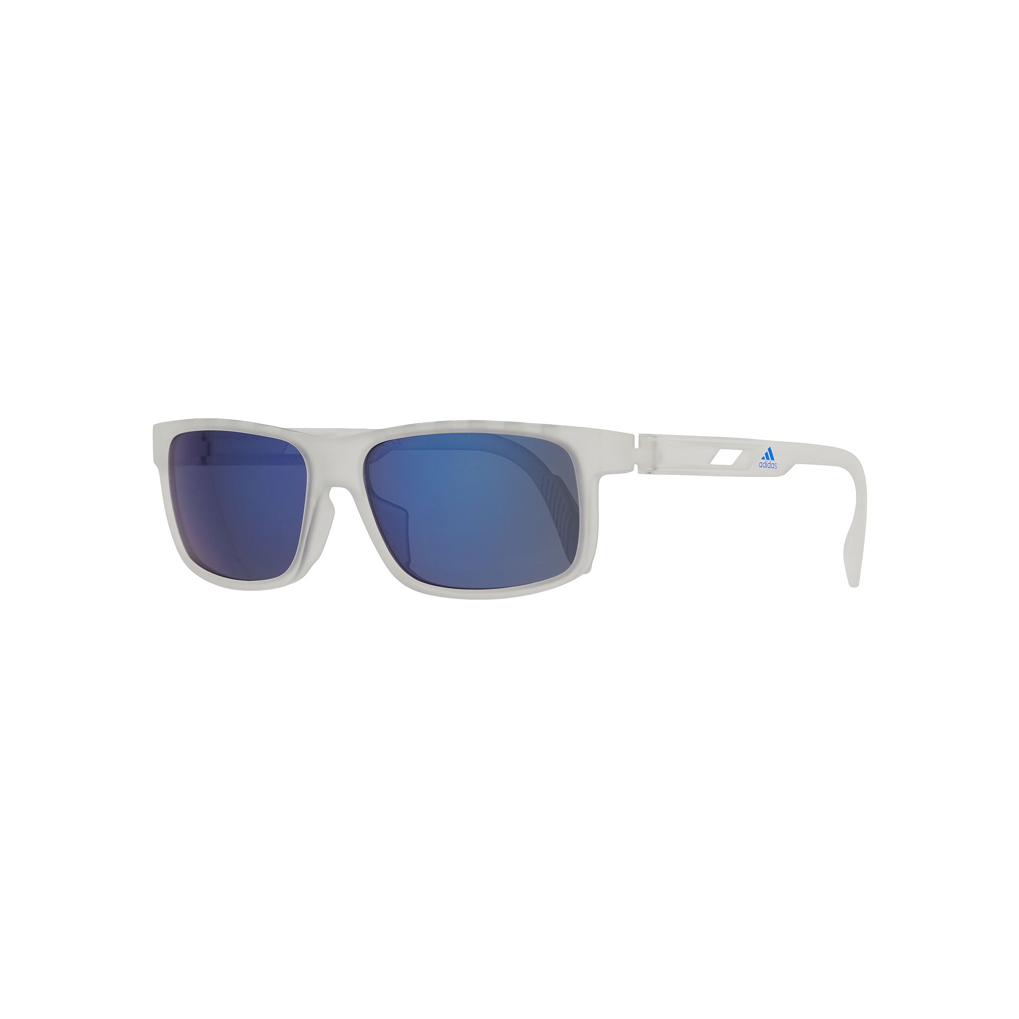 Mens adidas Thin Rectangular Sport Sunglasses, Clear Blue