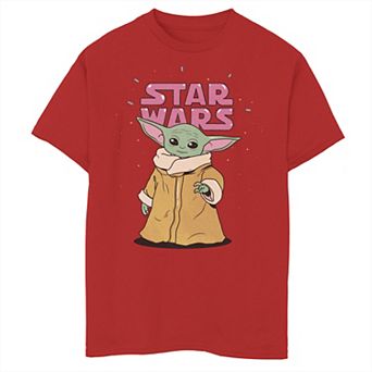 Boys 8-20 Star Wars The Mandalorian The Child Cute Force Cartoon Logo Graphic Tee