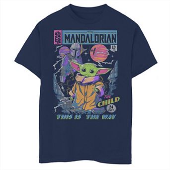 Boys 8-20 Star Wars The Mandalorian Comic Book Cover Graphic Tee