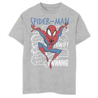 Boys 8-20 Marvel Spider-Man Action Pose Comic Sound Effects Graphic Tee