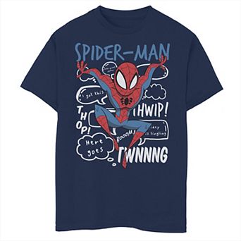 Boys 8-20 Marvel Spider-Man Action Pose Comic Sound Effects Graphic Tee