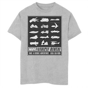 Boys 8-20 Marvel Retro Comic Vehicle Rental Heroic Adventure Graphic Tee