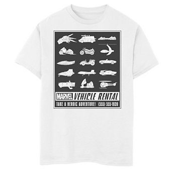 Boys 8-20 Marvel Retro Comic Vehicle Rental Heroic Adventure Graphic Tee