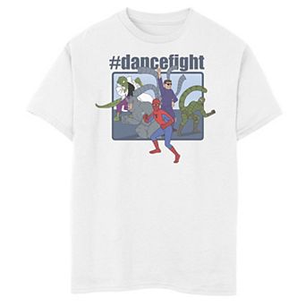 Boys 8-20 Marvel Spider-Man And Villains #dancefight Portrait Panel Graphic Tee