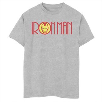 Boys 8-20 Marvel Iron Man Long Font Mask Logo Graphic Tee