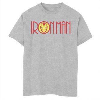 Boys 8-20 Marvel Iron Man Long Font Mask Logo Graphic Tee