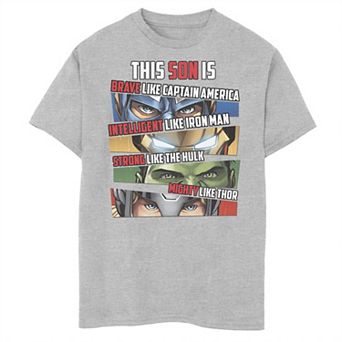 Boys 8-20 Marvel Avengers This Son Is Group Eyes Panels Graphic Tee