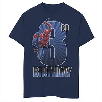 Boys 8-20 Marvel Spider-Man Swinging 3rd Birthday Graphic Tee