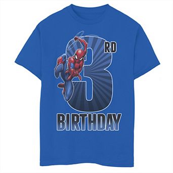 Boys 8-20 Marvel Spider-Man Swinging 3rd Birthday Graphic Tee