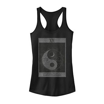 Juniors' Life Is A Balancing Act Embrace Its Dualities Tarot Card Tank Top