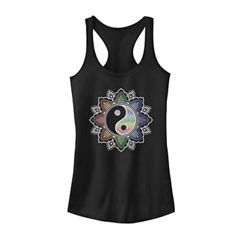 Juniors' Henna Yin Yang Chakra Geometric Tank Top