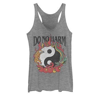 Juniors' Yin Yang Flame Tattoo Style Tank Top