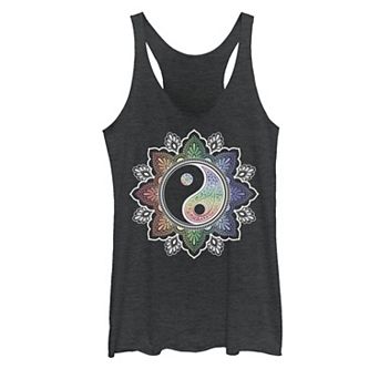 Juniors' Henna Yin Yang Chakra Geometric Tank Top