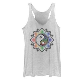 Juniors' Henna Yin Yang Chakra Geometric Tank Top