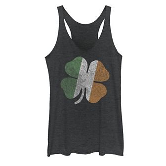 Juniors' St. Patrick's Day Clover Flag Tank Top