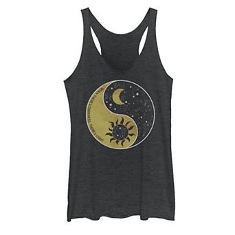 Juniors' Celestial Yin Yang Split Design Tank Top
