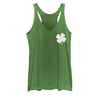 Juniors' Four Leaf Clover Stamp Tank Top