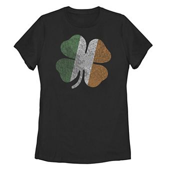 Juniors' St. Patrick's Day Clover Flag Tee
