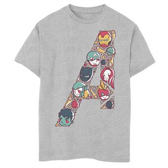 Boys 8-20 Marvel Avengers Cute Anime Fill Logo Graphic Tee