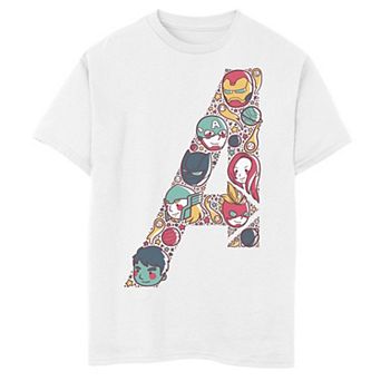 Boys 8-20 Marvel Avengers Cute Anime Fill Logo Graphic Tee