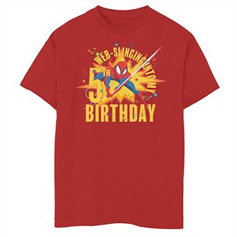 Boys 8-20 Marvel Web Slinging 5th Birthday Graphic Tee