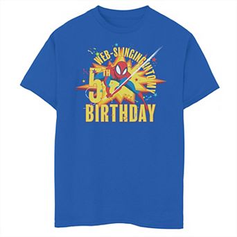 Boys 8-20 Marvel Web Slinging 5th Birthday Graphic Tee