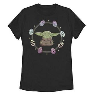 Juniors' Star Wars The Mandalorian Egging Around Tee