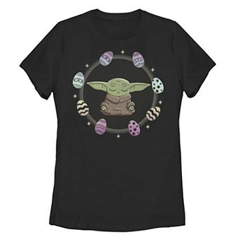 Juniors' Star Wars The Mandalorian Egging Around Tee
