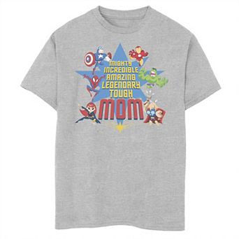 Boys 8-20 Marvel Mother's Day Avengers Mom Text Stack Graphic Tee