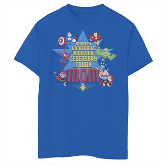 Boys 8-20 Marvel Mother's Day Avengers Mom Text Stack Graphic Tee