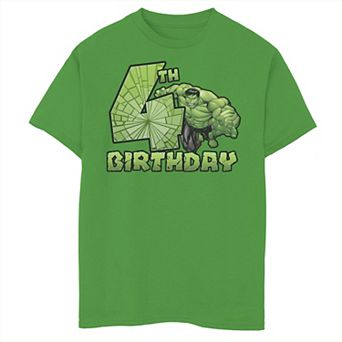 Boys 8-20 Marvel Avengers Hulk Smash 4th Birthday Graphic Tee
