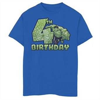 Boys 8-20 Marvel Avengers Hulk Smash 4th Birthday Graphic Tee
