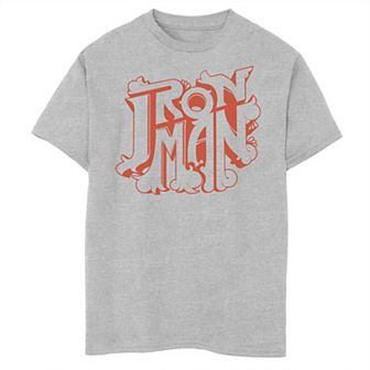 Boys 8-20 Marvel Iron Man Retro Bubble Text Logo Graphic Tee