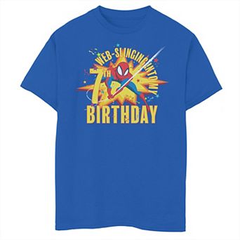 Boys 8-20 Marvel Web Slinging 7th Birthday Graphic Tee